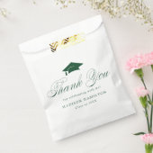 Sachets En Papier Élégant Merci de graduation en calligraphie verte (Scellé)