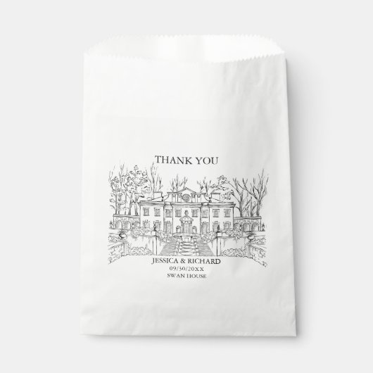 Sachets En Papier Elégant Merci de lieu tiré à la main (Devant)