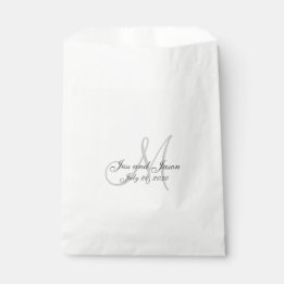 Sachets En Papier Élégant Merci de noms de monogramme Mariage