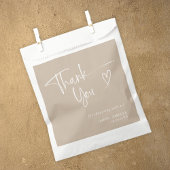 Sachets En Papier Élégant Merci de script beige Baby shower