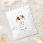 Sachets En Papier Élégant MERCI floral de Marsala rouge bordeaux (Coupé)