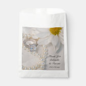 Sachets En Papier Élégant Merci Mariage blanc marguerrier (Devant)