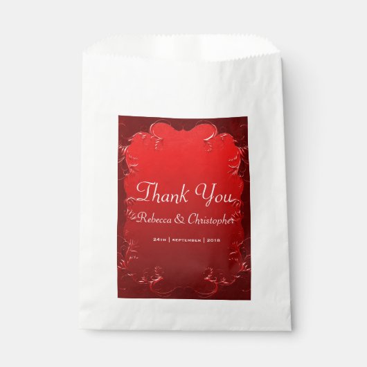 Sachets En Papier Élégant Merci Mariage bleu rouge (Devant)