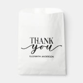 Sachets En Papier Élégant Merci noir blanc (Devant)