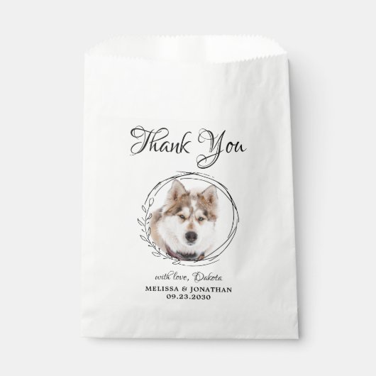 Sachets En Papier Élégant Merci photo animal de compagnie chien trai (Devant)