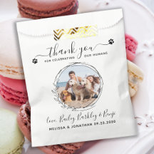 Élégant Merci photo de chien personnalisé Mariage 