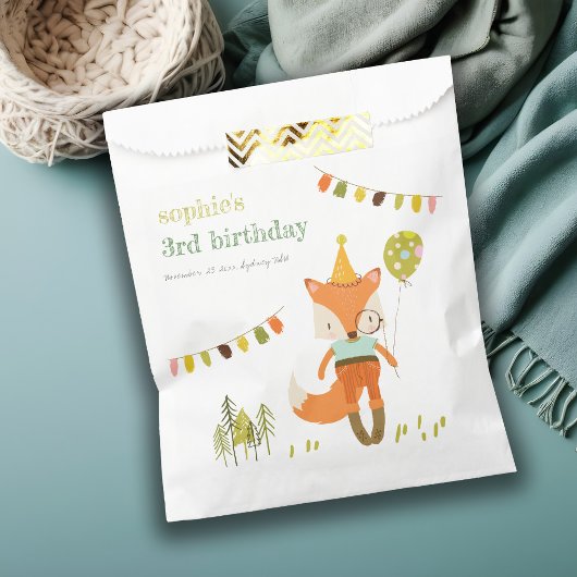Sachets En Papier Élégant mignon Woodland Fun Party Fox Anniversaire