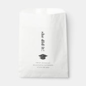Sachets En Papier Élégant minimal Gras Typographie Graduation Cap (Devant)