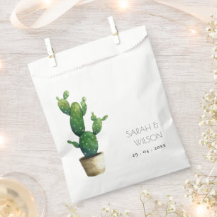 Sachets En Papier Élégant minimal Poted Cactus Green Foliage