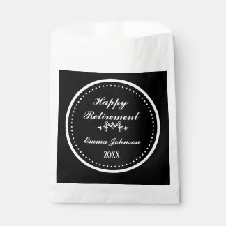 Sachets En Papier Élégant Moderne Noir et Blanc Bonne Retraite