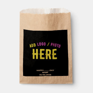 SACHETS EN PAPIER ÉLÉGANT MODERNE PERSONNALISABLE NOIR MARQUE VÉRIFI