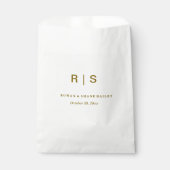 Sachets En Papier Elégant Monogramme Brown Mariage Favor Sac (Devant)