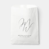 Sachets En Papier Élégant Monogramme chic moderne noir & blanc (Devant)