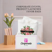 Sachets En Papier Élégant motif Floral rouge Nom personnalisé Sociét