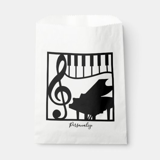 Sachets En Papier Elegant Music Piano Keyboard Clef Note Stylish (Devant)