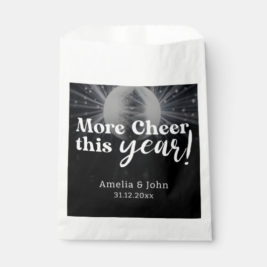 Sachets En Papier Elégant noir argent blanc Mariage du Nouvel An (Devant)