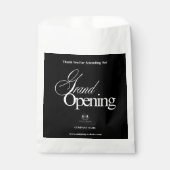 Sachets En Papier Élégant Noir Business Logo Calligraphie Merci (Devant)