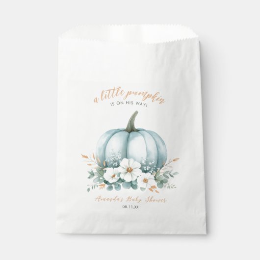 Sachets En Papier Élégant petit Citrouille sur son chemin Baby showe (Devant)