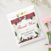 Sachets En Papier Elegant Poinsettia Gold Christmas Wedding (Scellé)