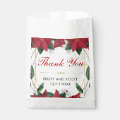 Sachets En Papier Elegant Poinsettia Gold Christmas Wedding (Devant)