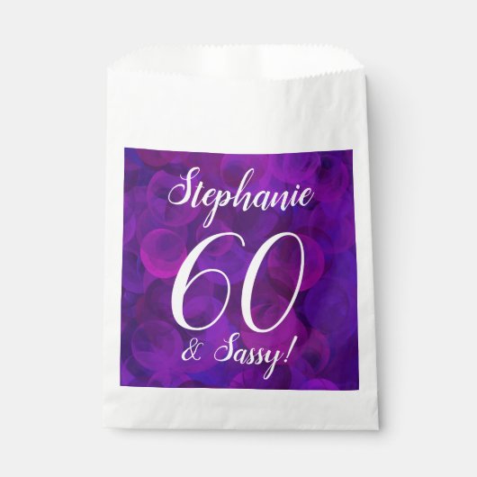 Sachets En Papier Elégant Purple 60 et fête d'anniversaire Sassy (Devant)