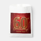 Sachets En Papier Elegant Red and Gold 60th Birthday Ruby Jewel (Devant)