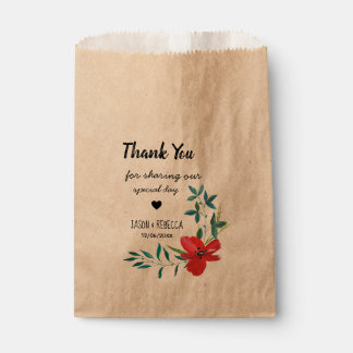 Sachets En Papier Élégant remerciement de mariage floral moderne