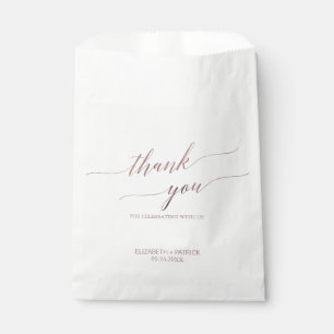 Sachets En Papier Élégant Rose Gold Calligraphy Merci Mariage