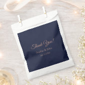 Sachets En Papier Elégant Rose Gold Marine Mariage bleu (Coupé)