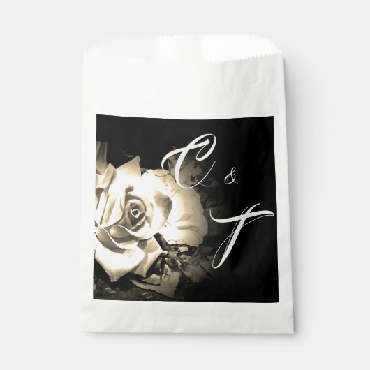 Sachets En Papier Élégant Rose Monogrammé (Devant)