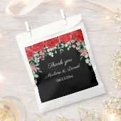 Sachets En Papier Élégant Rose rouge et noir Fleurs Mariage (Coupé)