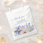 Sachets En Papier Élégant rose violet fleuri 75e Merci d'anniversair (Coupé)
