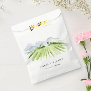 Sachets En Papier Élégant Rustic Winery Vineyard Mountain Mariage