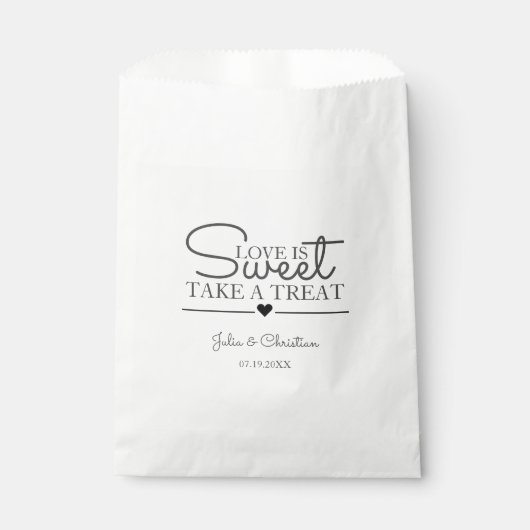 Sachets En Papier Élégant rustique Script L'amour est Mariage doux (Devant)