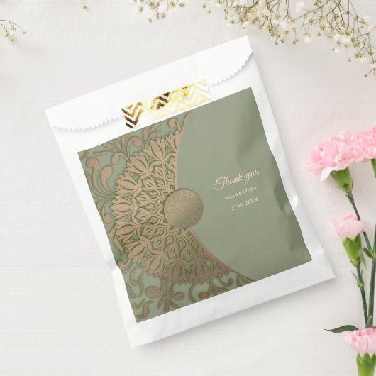 Sachets En Papier Elégant Sage moderne vert & or classique mandala (Scellé)