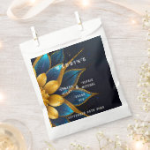 Sachets En Papier Élégant Sapphire et Mariage Floral Or (Coupé)