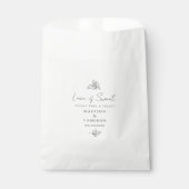 Sachets En Papier Élégant script de mariage noir et blanc (Devant)