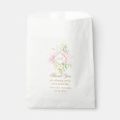 Sachets En Papier Élégant Script Floral Monogram Mariage Merci (Devant)
