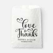 Sachets En Papier Elegant Script Love and Thanks Wedding (Devant)