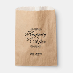 Sachets En Papier Élégant Script Moderne Heureusement Jamais Après M