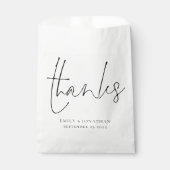 Sachets En Papier Élégant Script Newlyweds Noms Merci Mariage (Devant)