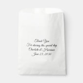 Sachets En Papier Élégant script noir blanc Mariage cadeau (Devant)