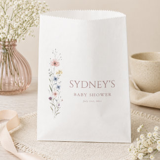 Sachets En Papier Elegant Simple Little Wildflower Baby Shower Party