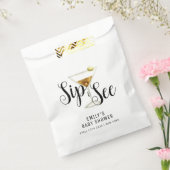 Sachets En Papier Elégant Sip & See Martini Cocktail Baby shower (Scellé)