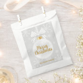 Sachets En Papier Élégant Snowflake blanc Ornement de Noël Treat (Coupé)