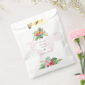 Sachets En Papier Élégant Tropical Floral Gold World Map Mariage (Scellé)