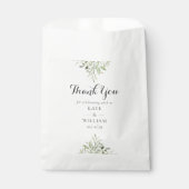 Sachets En Papier Élégant Végétation Foliage Script Mariage Favor Sa (Devant)