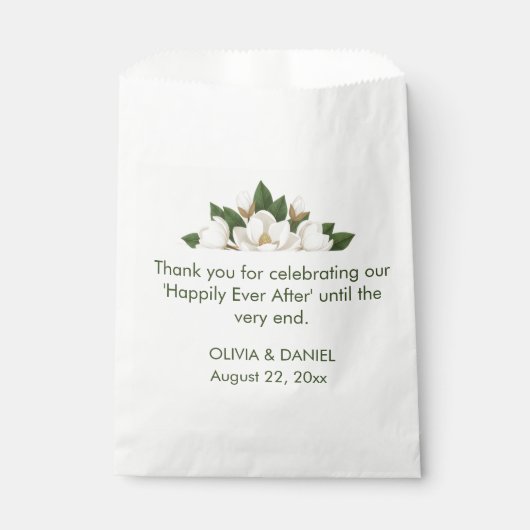Sachets En Papier Elegant White Magnolia Wedding (Devant)
