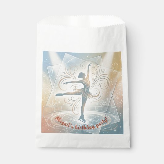 Sachets En Papier Elegant Winter Ice Skating Birthday (Devant)