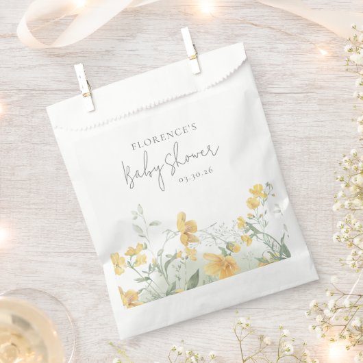 Sachets En Papier Elegant Yellow Floral Baby Shower (Coupé)